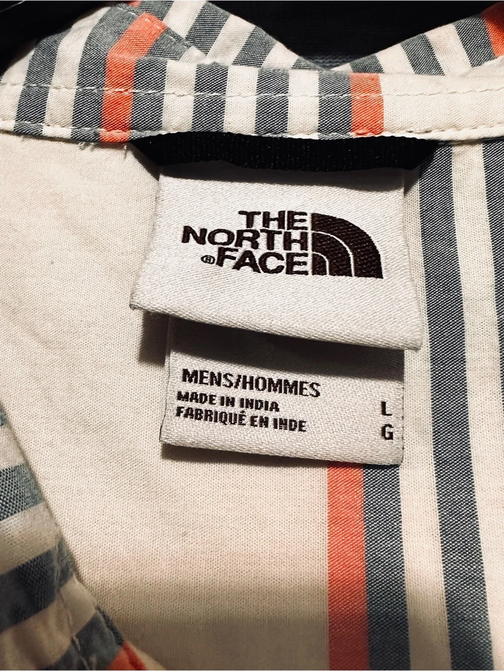 The North Face Shirt Mens size Large Baytrail Woven Cotton Striped Button-Up